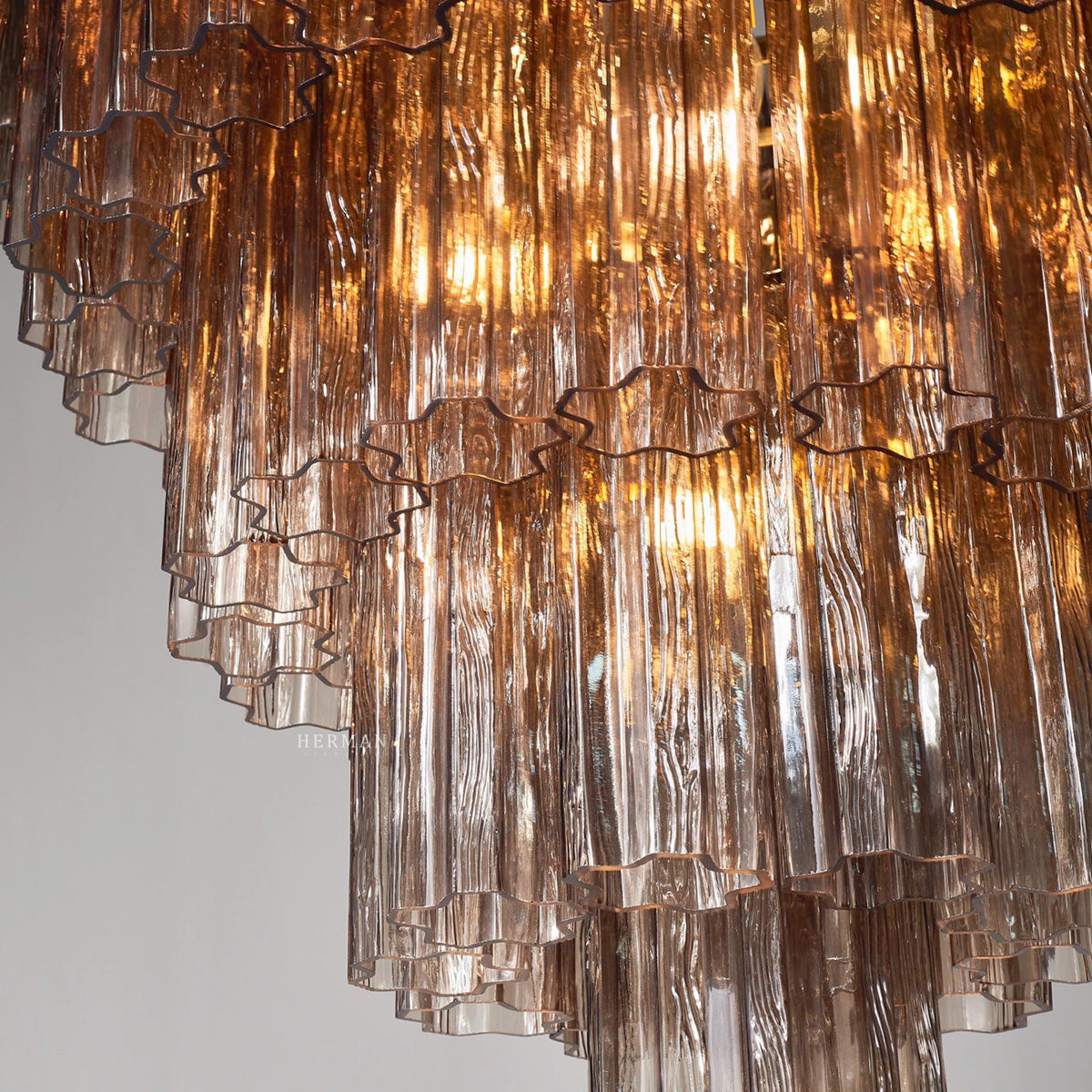 Murano Glass Chandelier – 78 Tubes – Smoked