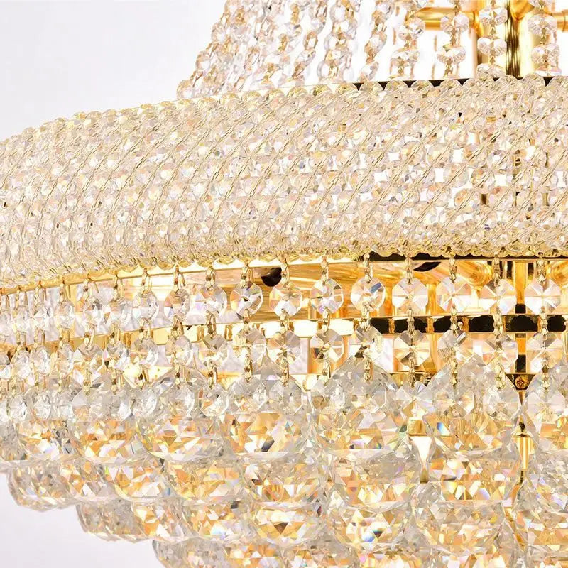Kaler Elegant Luxury Living Room Three Tier Crystal Chandelier 30-Inch
