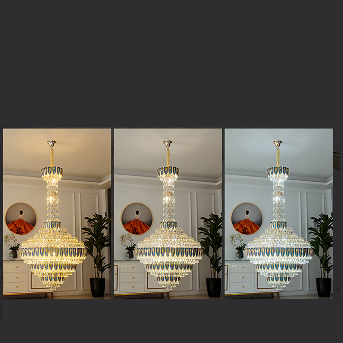 Extra Large Multi-Tiered Empire Crystal Chandelier for Big Hallway / foyer / staircase