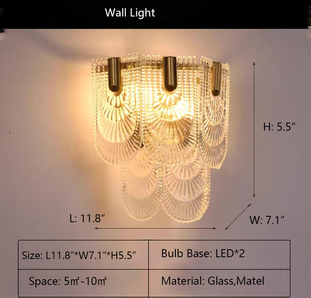 Nordic Light Luxury Patterned Glass Pendant Chandelier Suit for Living / dining Room / bedroom