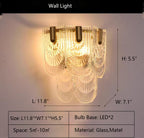 Nordic Light Luxury Patterned Glass Pendant Chandelier Suit for Living / dining Room / bedroom