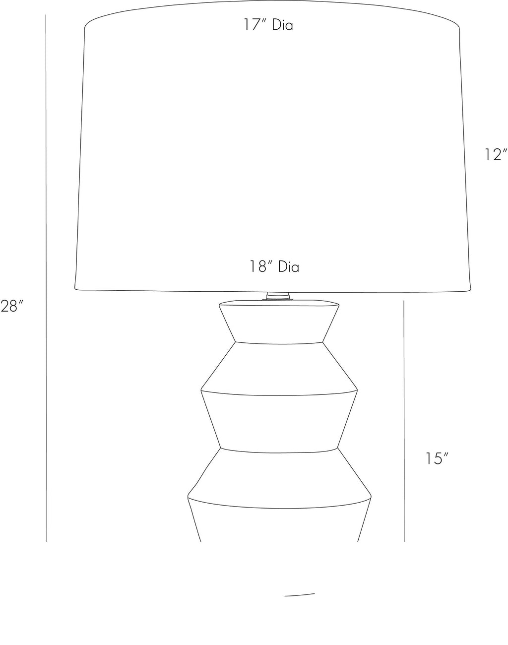 Ogden Table Lamp 11019-955 technical dimension drawing