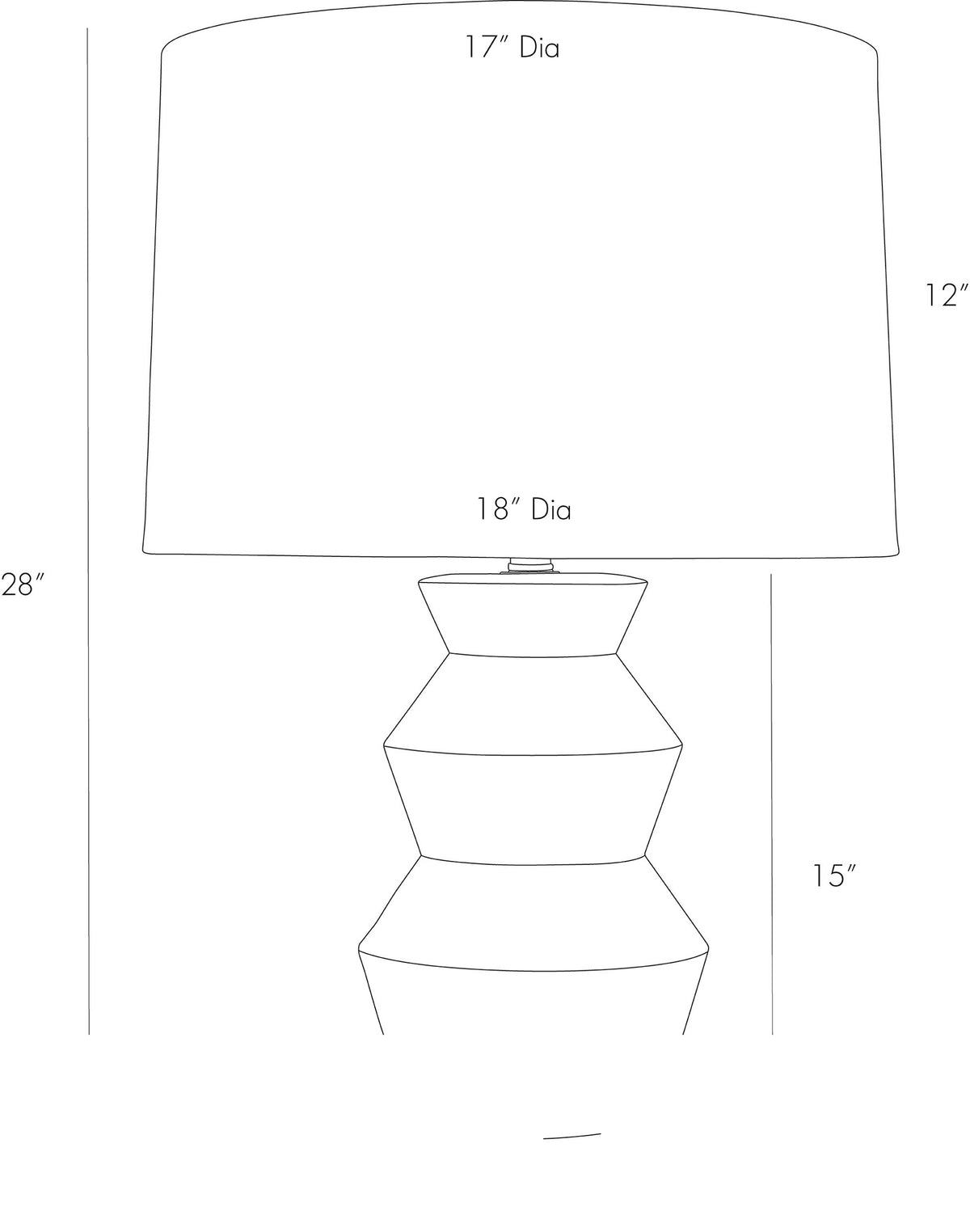 Ogden Table Lamp 11019-955 technical dimension drawing