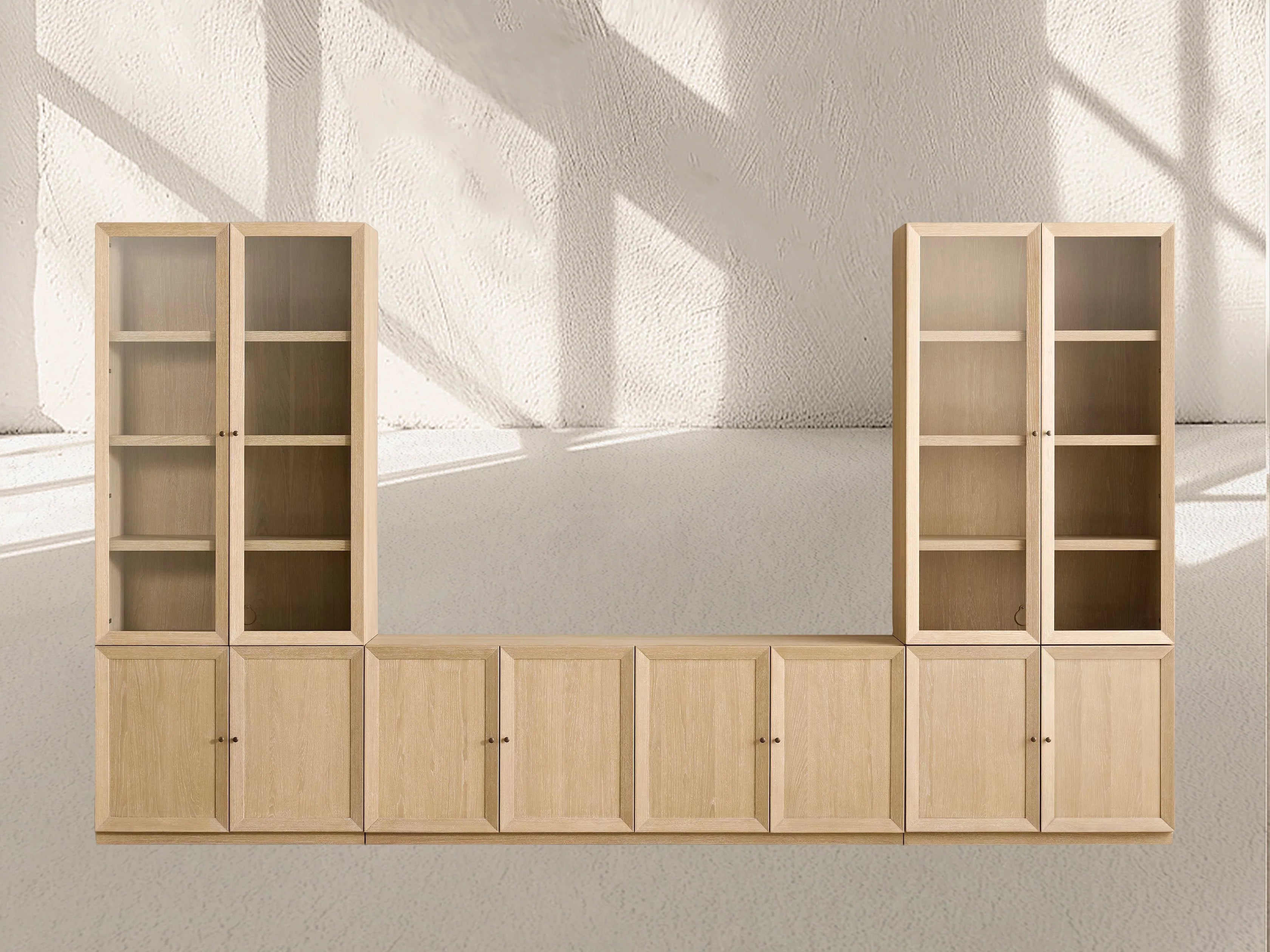 Nason Modular Glass Media Cabinet Set