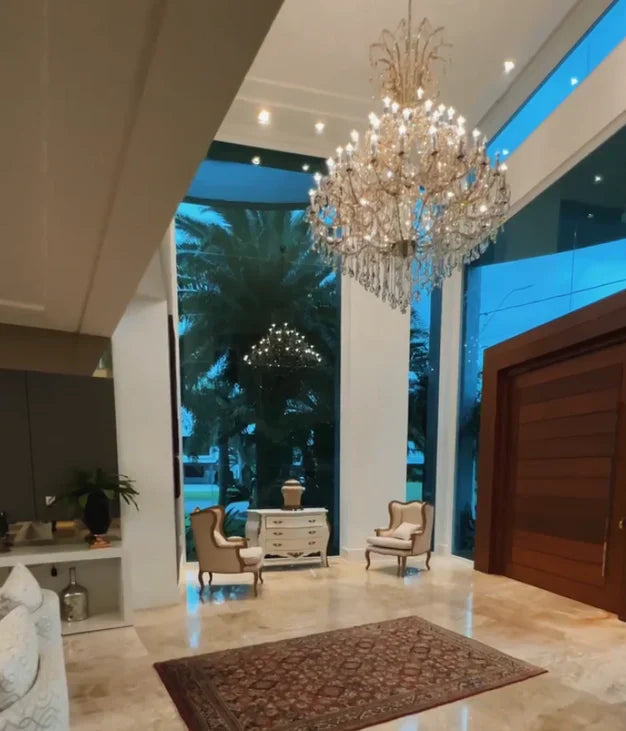 Luxury Multi-Layer Tiered Candle Crystal Chandelier with Gold / silver Metal Finish