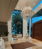Luxury Multi-Layer Tiered Candle Crystal Chandelier with Gold / silver Metal Finish