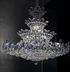 Luxury Empire-Shaped Floral Crystal Chandelier with K9 Crystal Finish for Foyer and Living Room