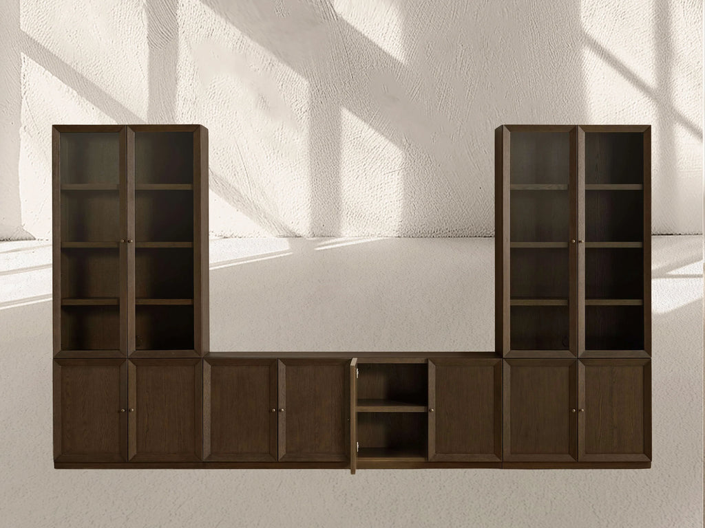Nason Modular Glass Media Cabinet Set