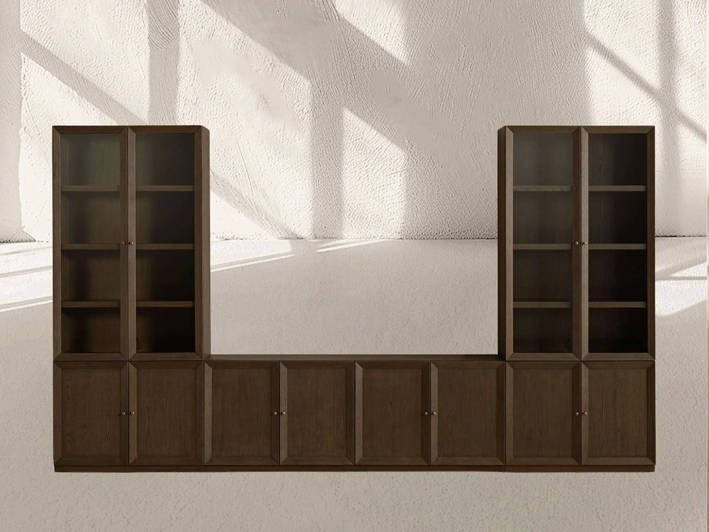 Nason Modular Glass Media Cabinet Set