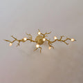 Modern Linear Glass Ball Branch Semi Flush Chandelier
