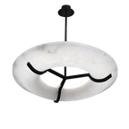 Glacera Modern Round Alabaster Dining Room Chandelier