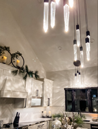 Modern Light Luxury Round / rectangle Ceiling Pendant Light in Black Finish for Kitchen Island / Staircase /
