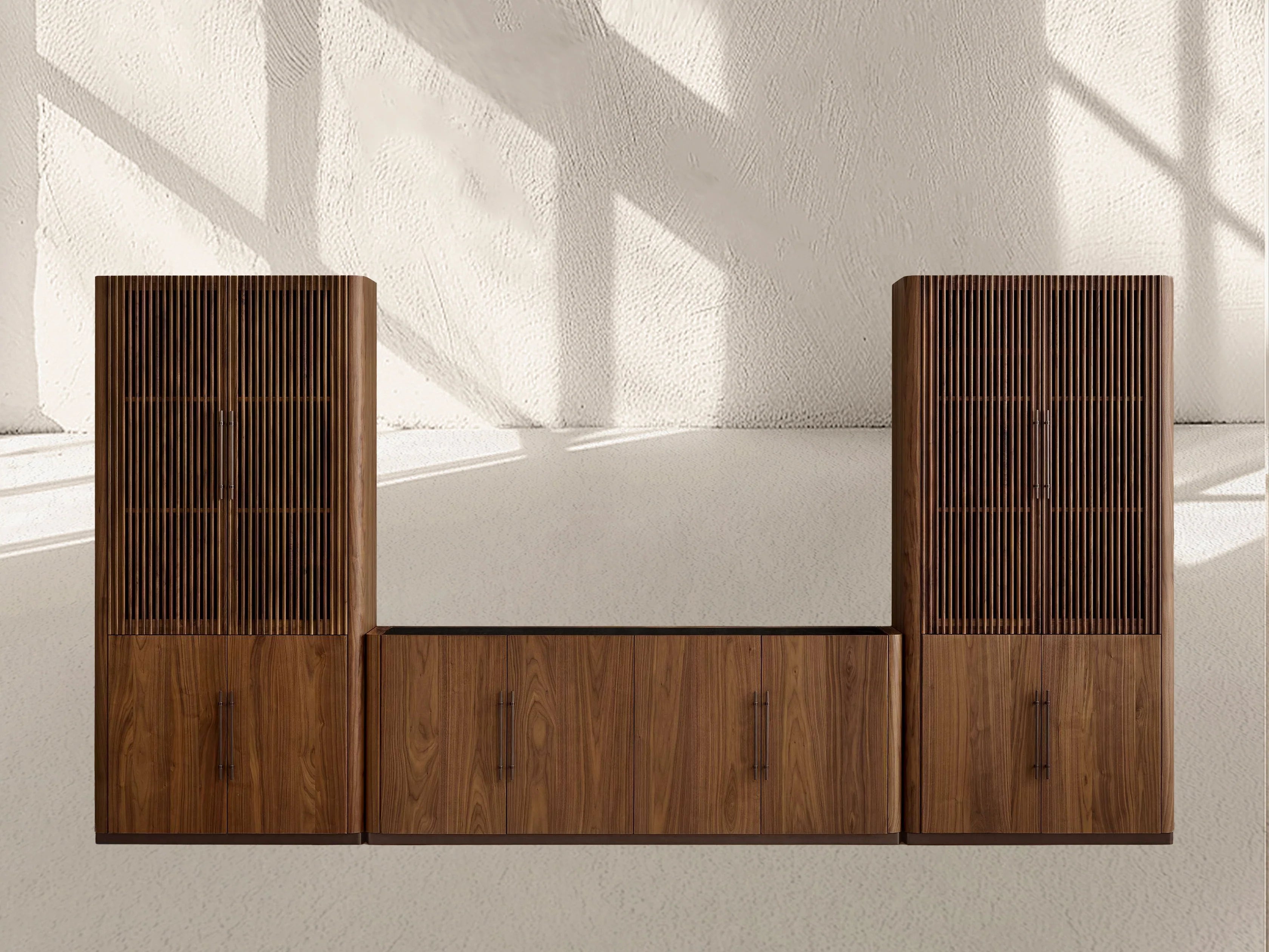 Piermont Modular Reeded Media Cabinet Set