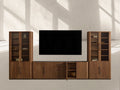 Piermont Modular Glass Media Cabinet Set with Drawers
