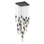 Modern Light Luxury Round / rectangle Ceiling Pendant Light in Black Finish for Kitchen Island / Staircase /