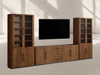 Piermont Modular Glass Media Cabinet Set with Drawers