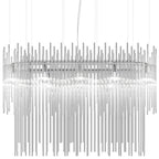 Ivory Veins Two-Tier Linear Pendant