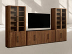 Piermont Modular Glass Media Cabinet Set