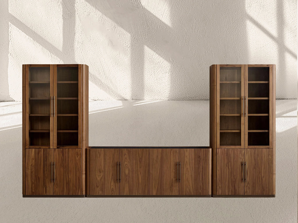 Piermont Modular Glass Media Cabinet Set