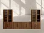 Piermont Modular Glass Media Cabinet Set