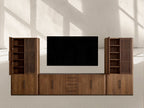 Piermont Modular Reeded Media Cabinet Set with Drawers