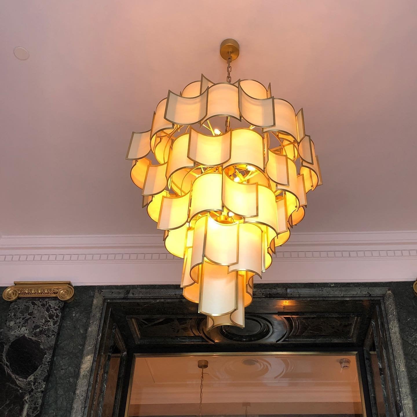 Modern Acrylic Tile Chandelier for High-Ceiling