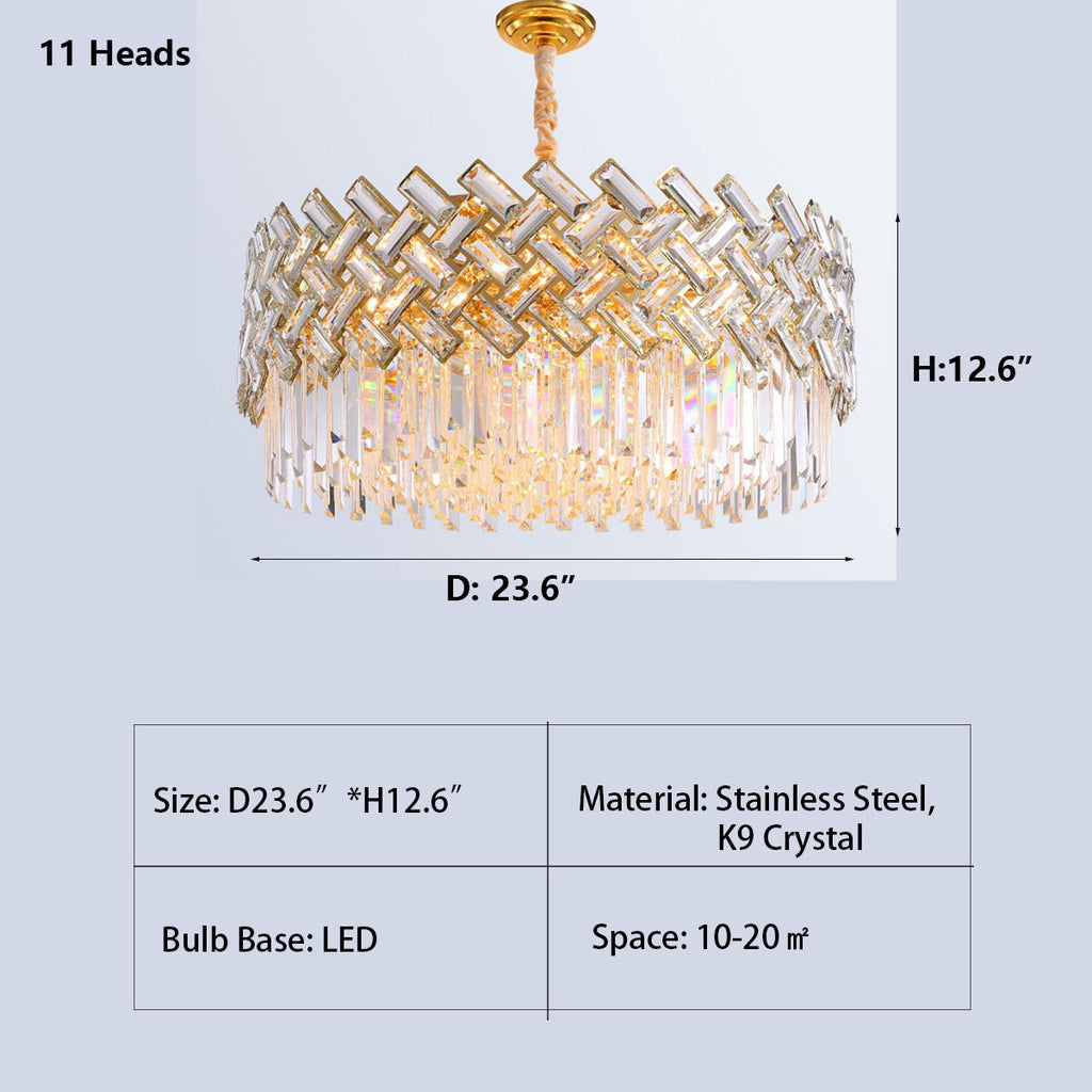 Post-Modern Light Luxury Fence Crystal Chandelier Suit for Living / dining Room