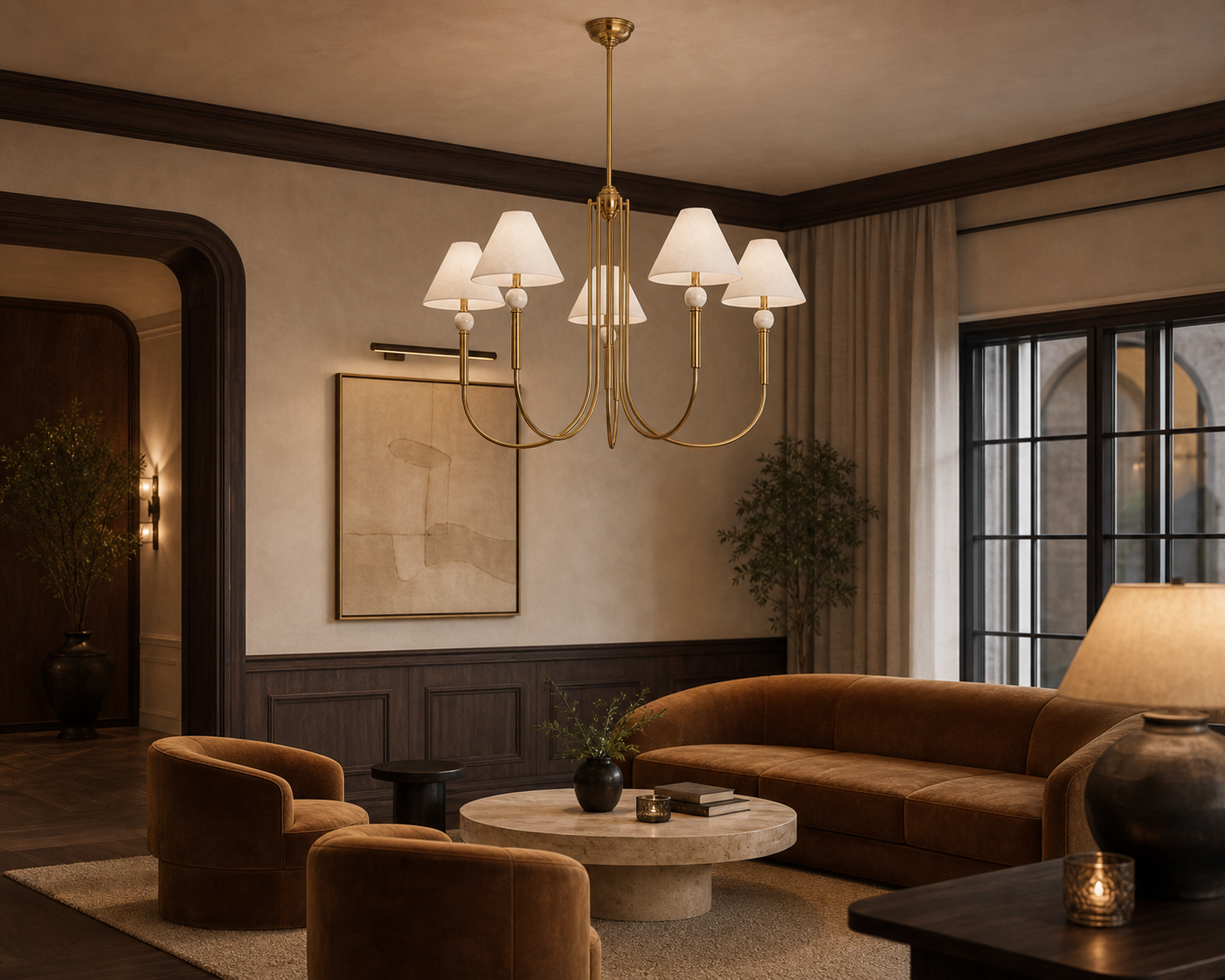Porteau 5 Light Large Chandelier