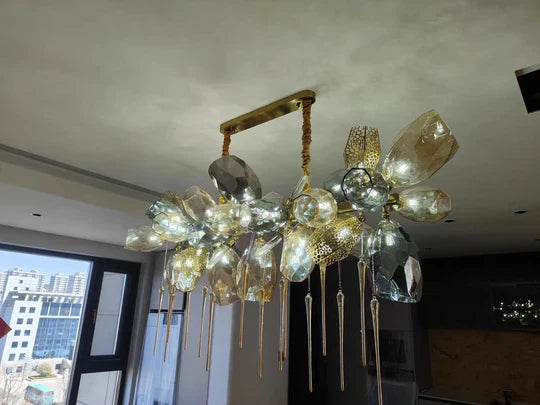 Glass Chandelier Italian Light Luxury Light for Dining Room / living Room