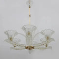 Vintage Italian 6-Arm Glass Chandelier for Low-Ceiling Bedroom / dining Room