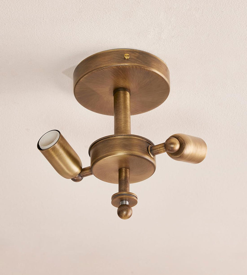 Textured Glass Brass Flush Mount Ceiling Light - Erhaus product image 5