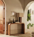 Mappa Burl Rectangle Table Lamp with Linen Shade - Erhaus product image 3