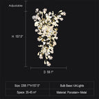 Ceramic Ginkgo Leaves Branch Flower Chandelier