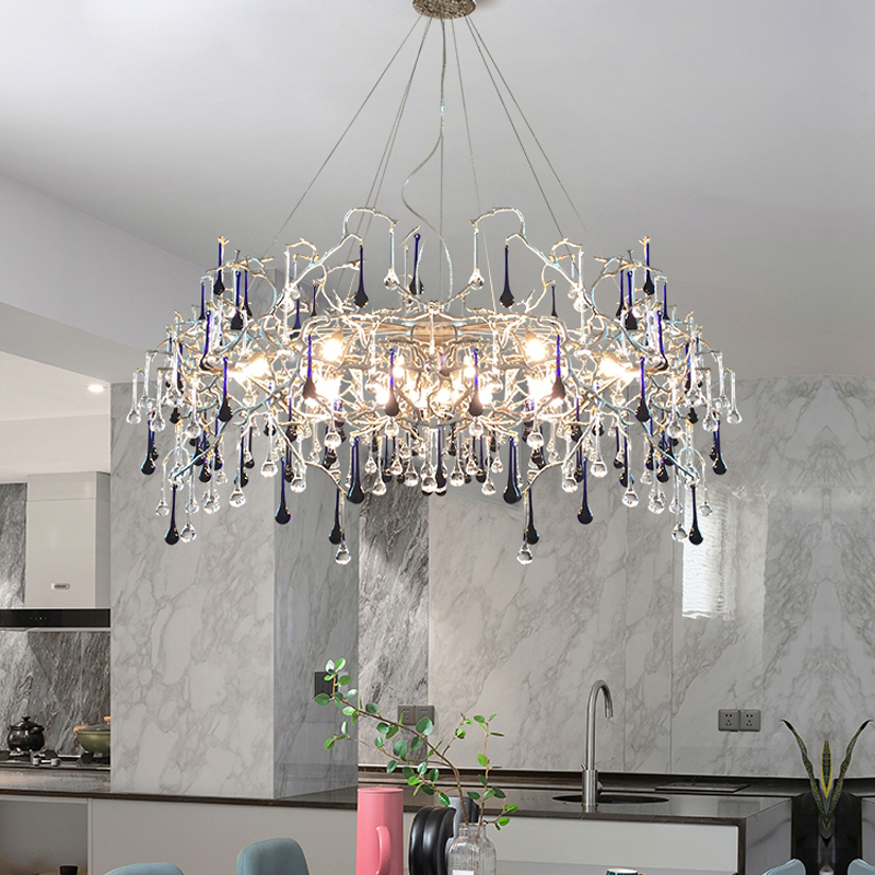 Iris Raindrop Crystal Branch Chandelier 31-Inch39-Inch47''