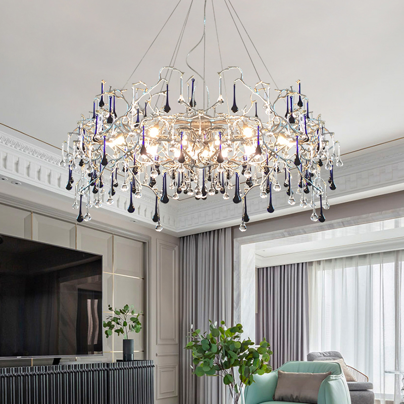 Iris Raindrop Crystal Branch Chandelier 31-Inch39-Inch47''