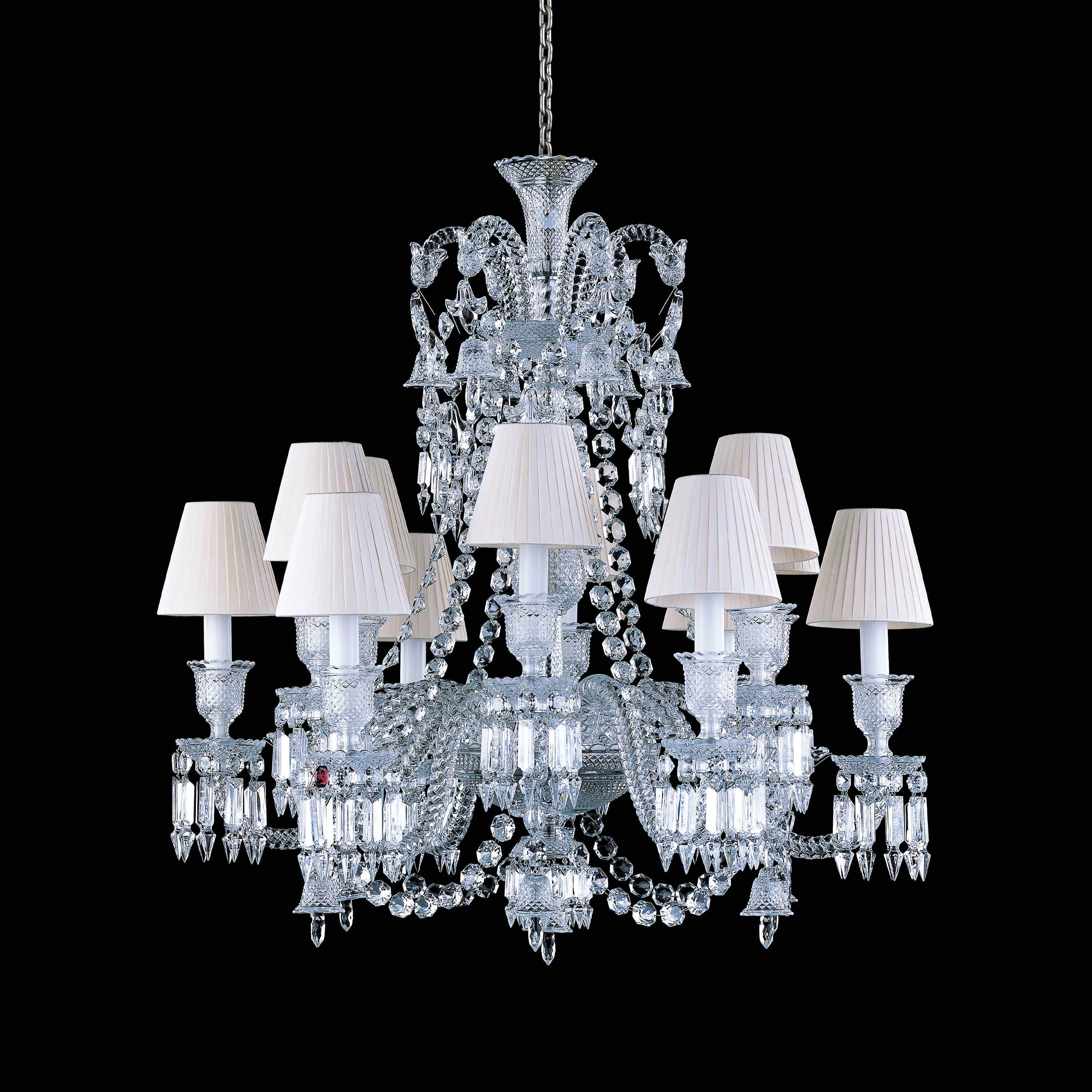 Light Luxury Classic Short Version Tiered Candle Light Crystal Chandelier for High-Ceiling Rooms / living Room