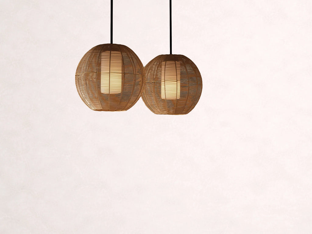Cohen Globe Wicker Outdoor Pendant 20-Inch