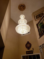 Luxury French Empire Chandelier for Villa Hall Ceiling Three-Layers Crystal Light for Hotel Lobby