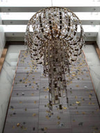Luxury Multi-Tiered Crystal Glass Buckles Chandelier for High-Ceiling
