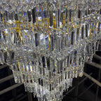 Extra Large Plaza Hall Multi-Tier Crystal Chandelier Foyer Living Room Staircase Ceiling Lighting in Chrome /