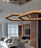 Hand Hammered Brass Natural Crystal Chandelier for High-Ceiling / low-Ceiling