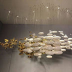 Modern Artistic Golden Dragon Egg Glass Pendant Ceiling Light for Dining Room