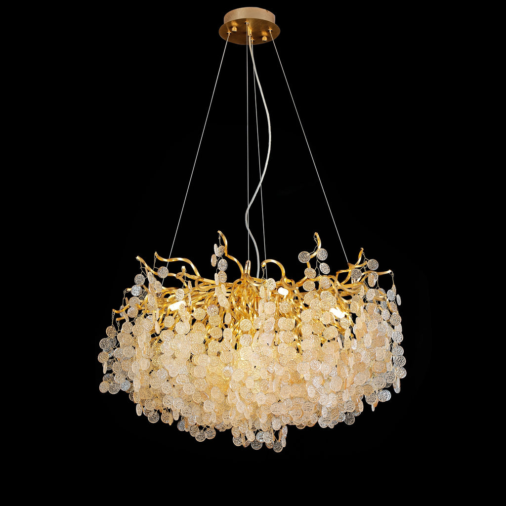 Organic Branch Round Penny Chandelier