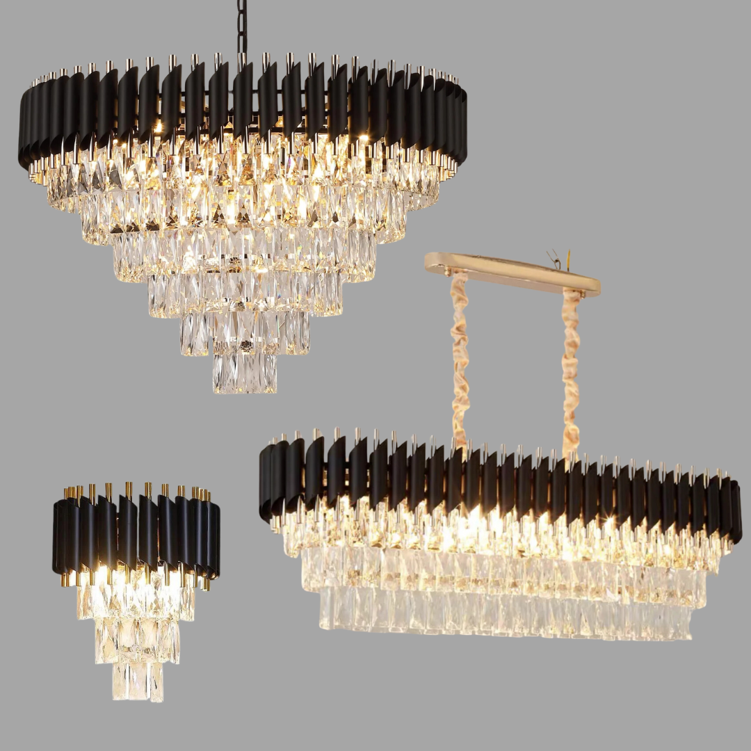 Modern Luxury Multi-Tier Oval / round Crystal Tiered Chandelier