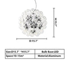 Italian Designer Creative Glass Ball Chandelier Scandinavian Dandelion Hallway / entryway / staircase Light