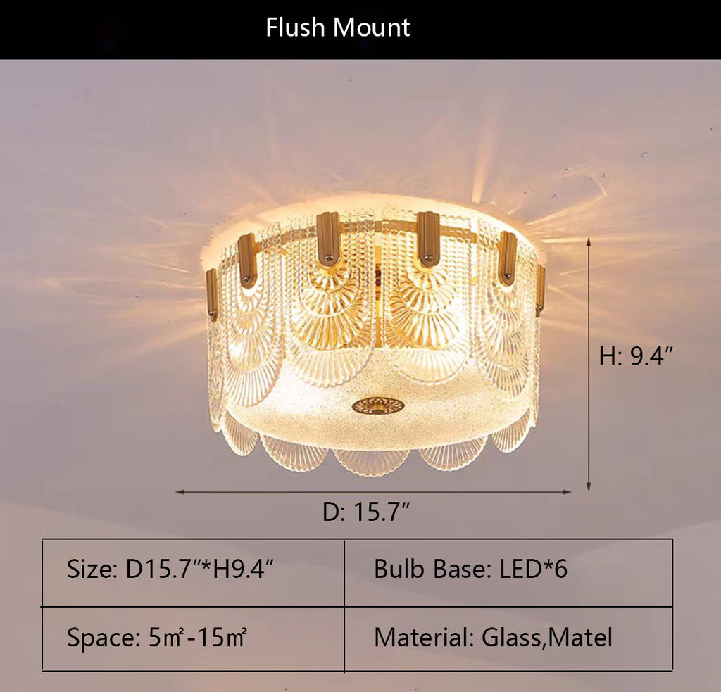 Nordic Light Luxury Patterned Glass Pendant Chandelier Suit for Living / dining Room / bedroom