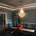 Italian Style K9 Crystal Chandelier for Small Living Room Princess Pendant Light for Girl's Bedroom / Dining