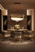 Luxury 9-Light Rectangle Kitchen Island / dining Room Crystal Chandelier