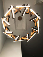 Modern Round / linear Geometric Aluminum LED Chandelier for Dining Room / bedroom