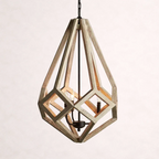 Wooden Prism Mango Wood Chandelier in Natural